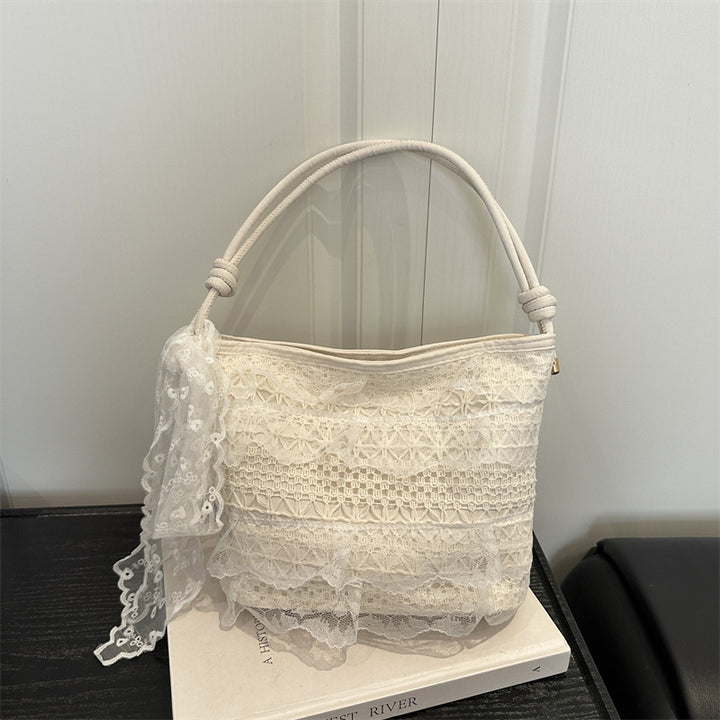 Elegant Lace-Embellished Handbag