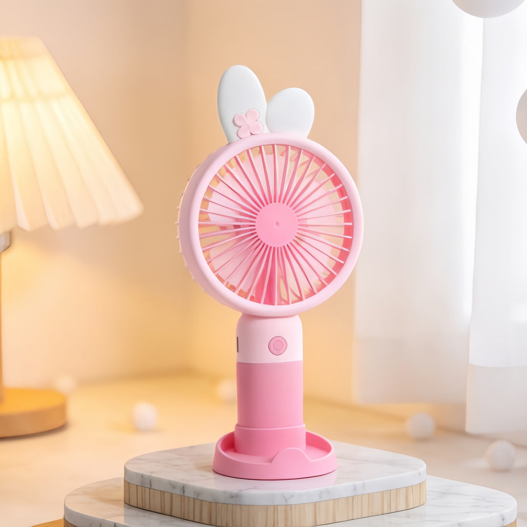 Women portable hand fan with cute rabbit design Stornfield