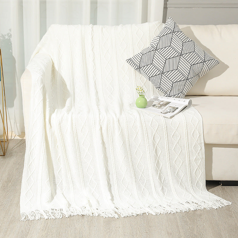 Decorative Cable Knit Throw Blanket