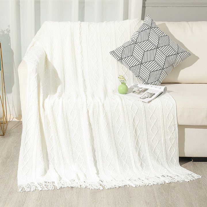 Decorative Cable Knit Throw Blanket