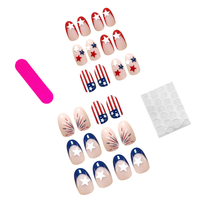 Creative nail art with patriotic motifs Stornfield