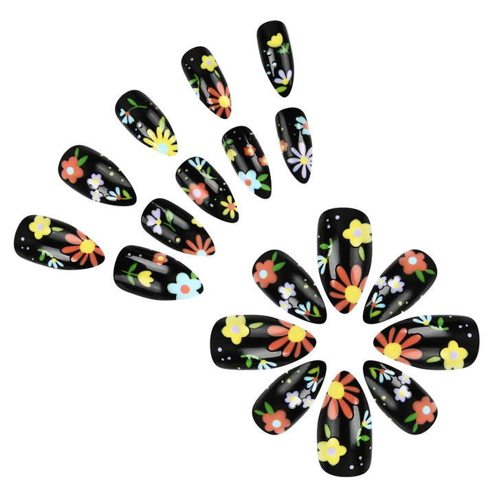 Floral Artistic Press-On Nails Stornfield