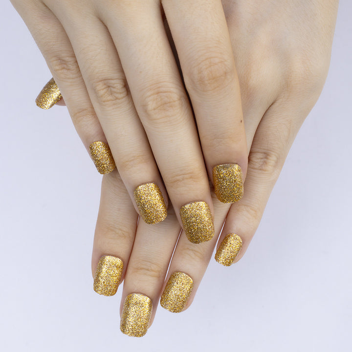 Glittering Artificial Nails In Elegant Square Design Stornfield