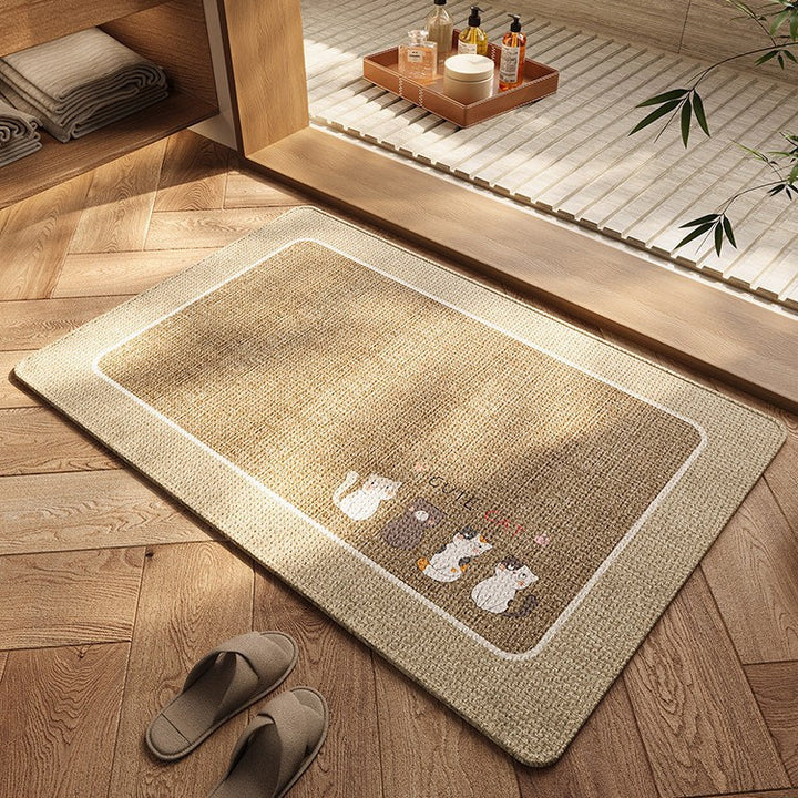 Cute Bear-Themed Bath Mat for Bathroom Floor