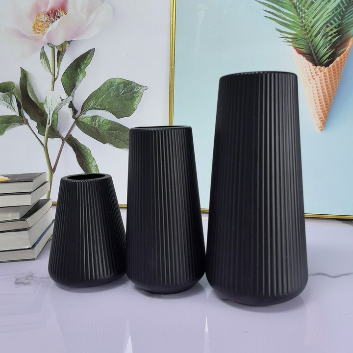 Textured Ribbed Decorative Vase Set Stornfeild