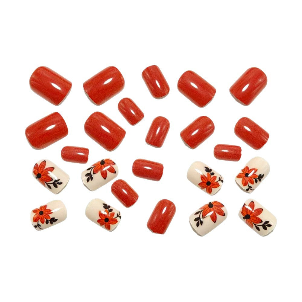 Artificial nails with floral autumn motifs Stornfield