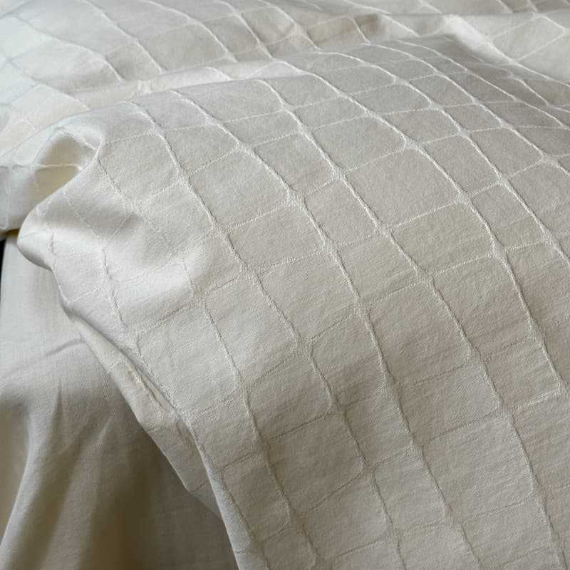 Washed Percale Cotton Duvet Cover Set with Subtle Wavy Texture and Envelope Closure