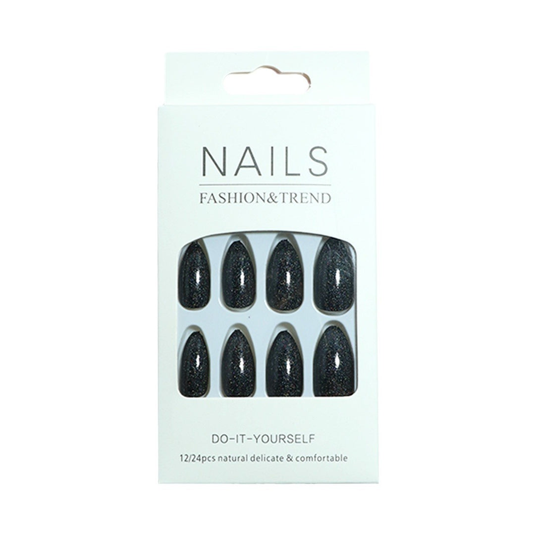 Glamorous Stiletto Press-On Nails with Glitter Finish Stornfield
