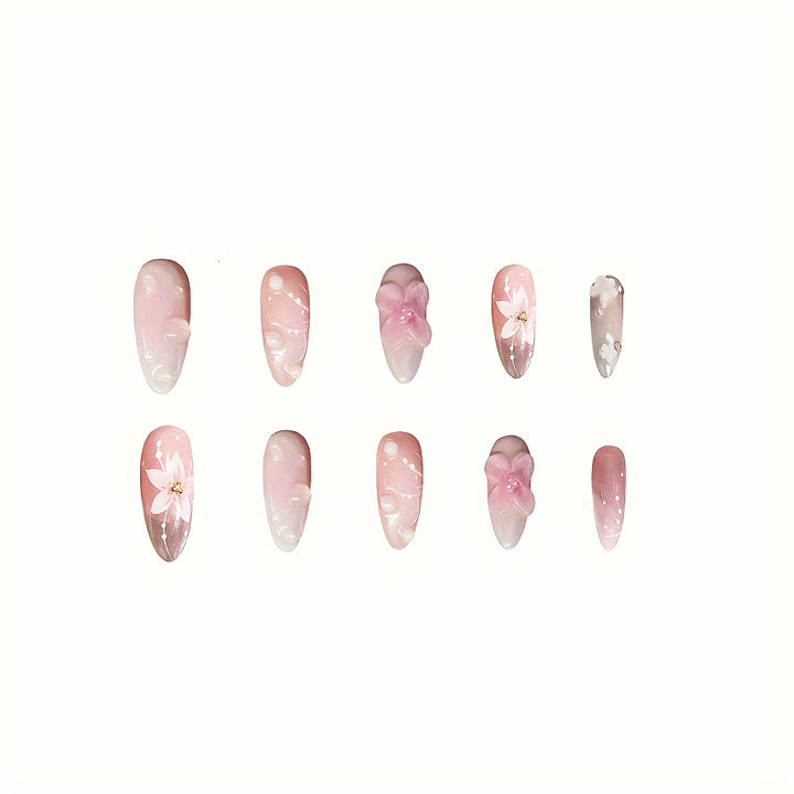 Floral-Themed Press-On Nail Art Stornfield
