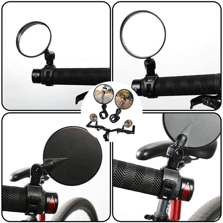 adjustable convex handlebar safety mirror with universal clamp for road and mountain bikes Stornfield