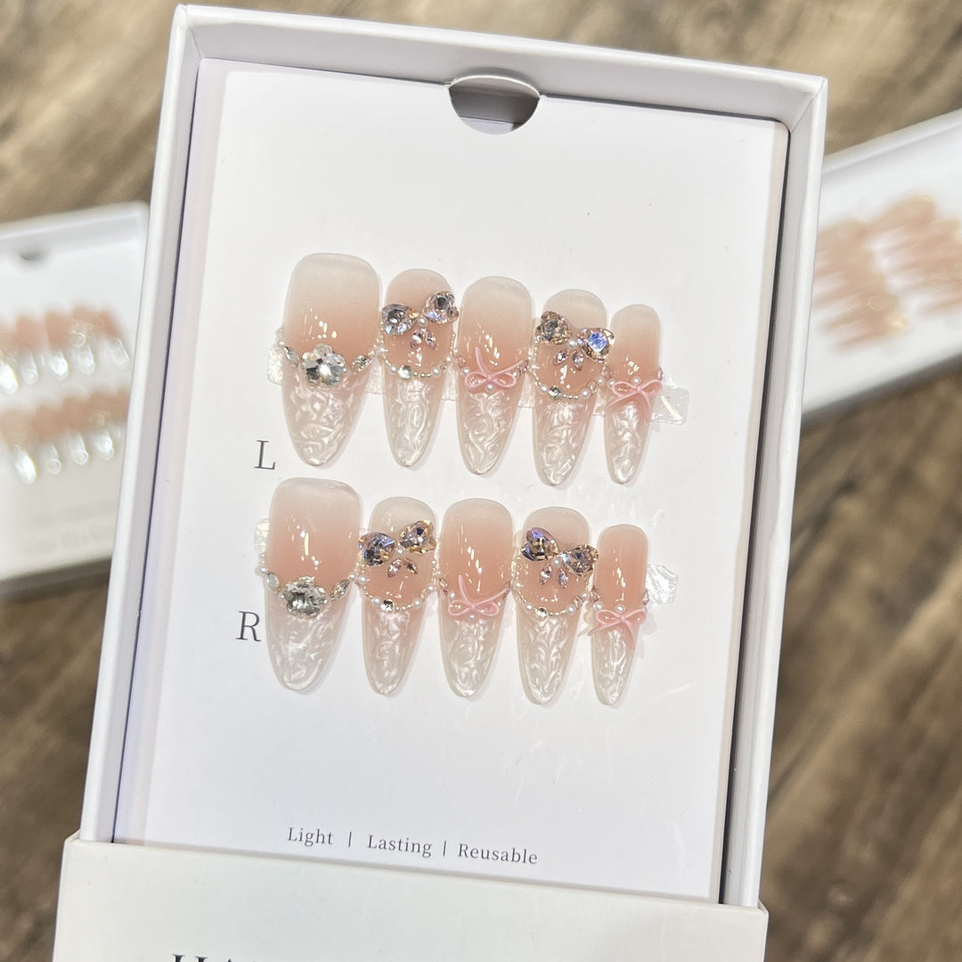 Luxurious Decorative Press-On Nail Tips