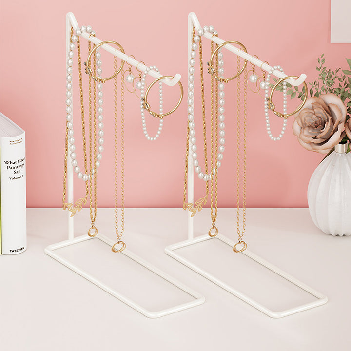 Metal T-Bar Jewelry Display Stand Pair