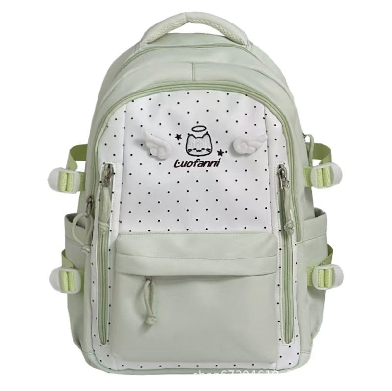 Playful Polka Dot Multi-Pocket Backpack Stornfield