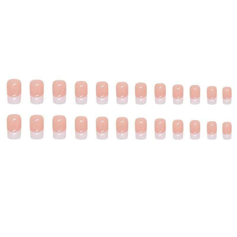Acrylic nail set with elegant French design and glossy finish Stornfield