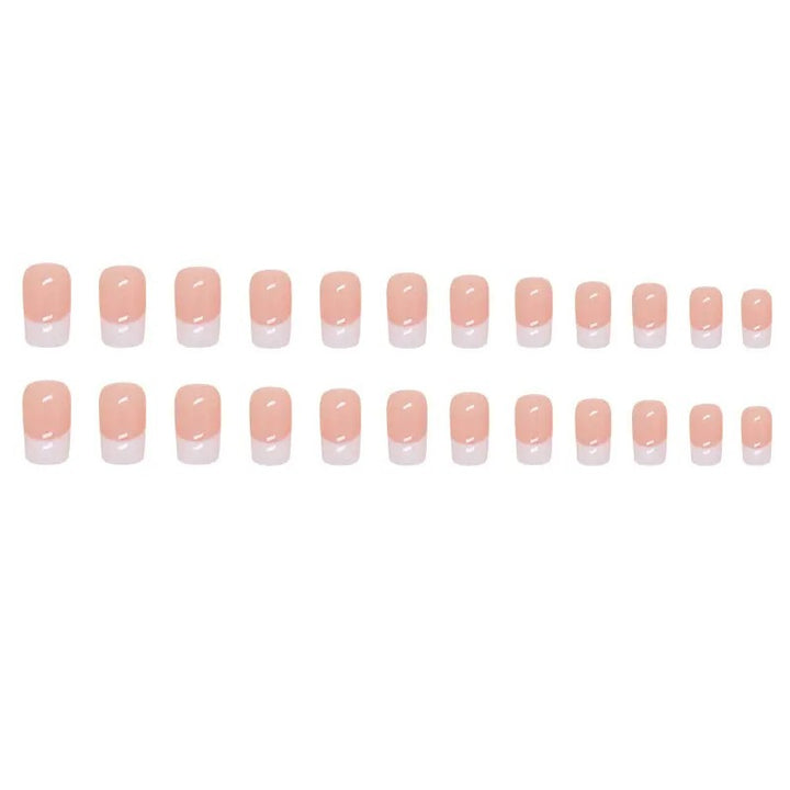 Acrylic nail set with elegant French design and glossy finish Stornfield
