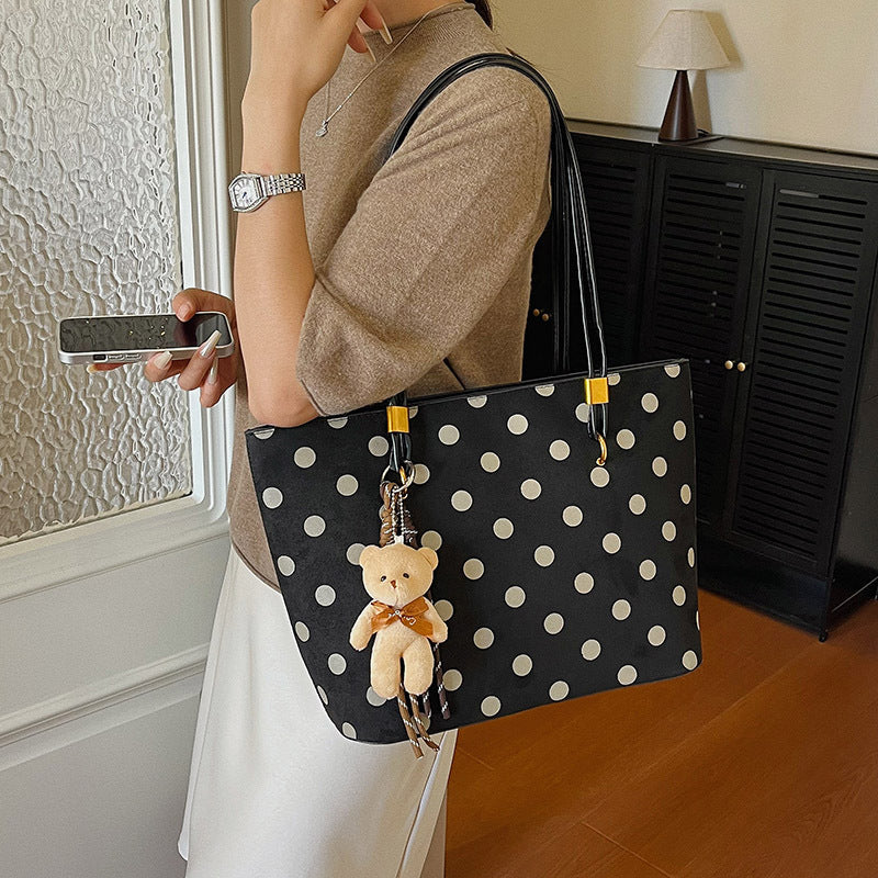 Spacious Polka Dot Tote Bag