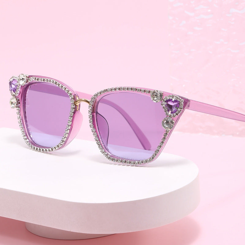 Women's Cat Eye Sunglasses with Sparkling Crystal Decorations Stornfield