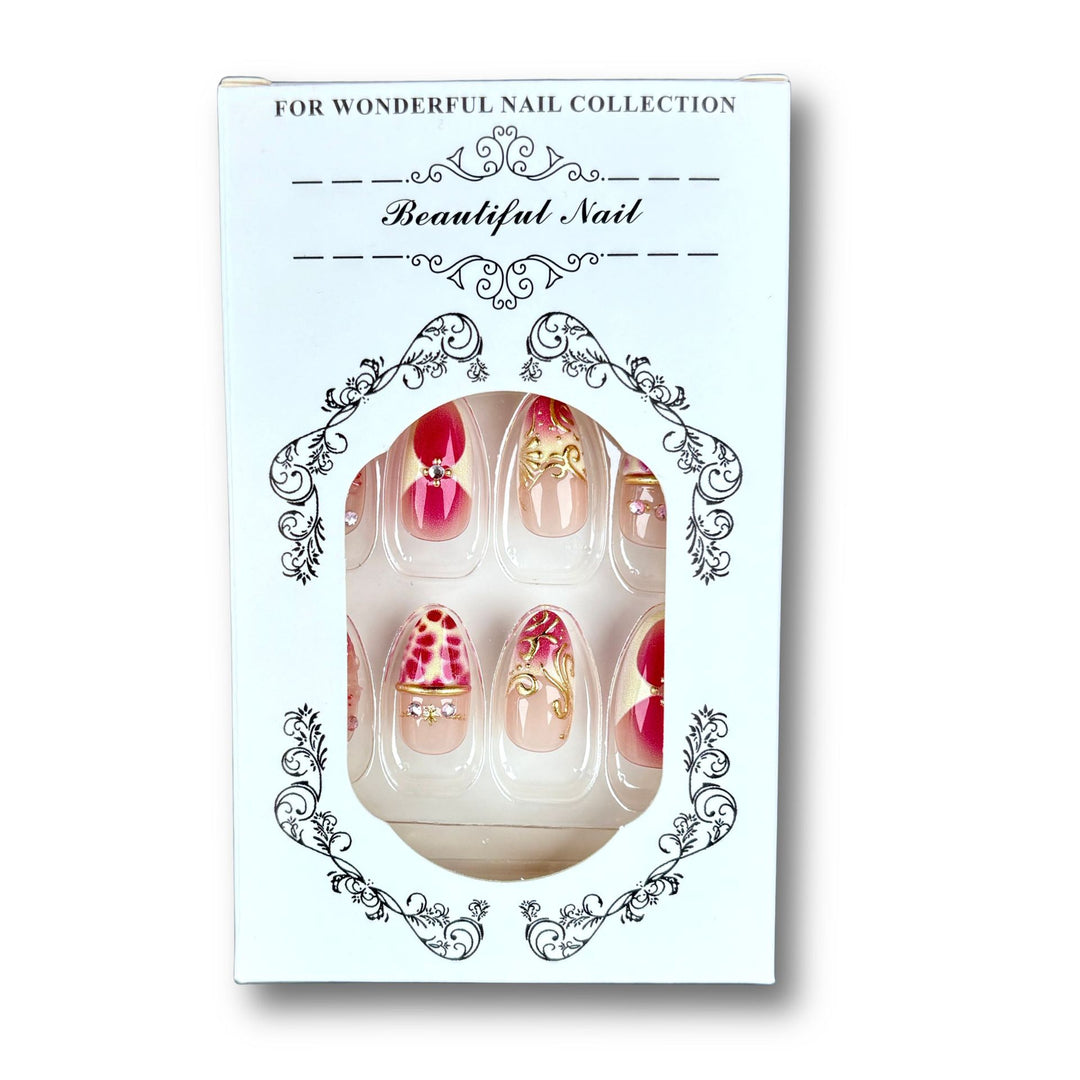 Detailed Artistic Press-On Nail Set