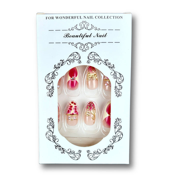 Detailed Artistic Press-On Nail Set
