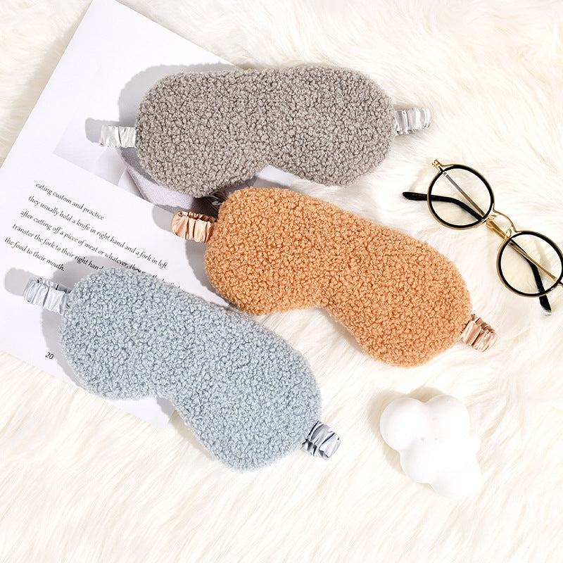 Women's cuddly thermo sleep mask made of teddy fleece with adjustable satin band Stornfield