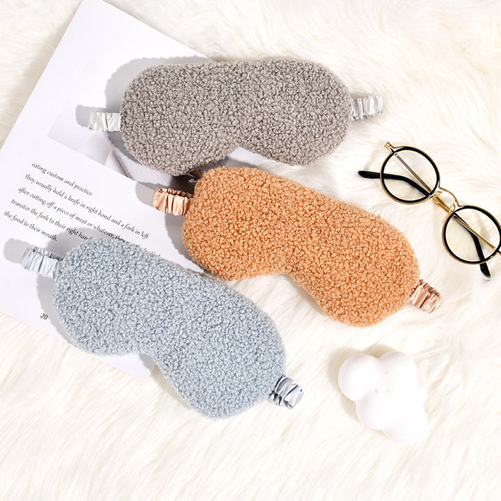 Women's cuddly thermo sleep mask made of teddy fleece with adjustable satin band Stornfield