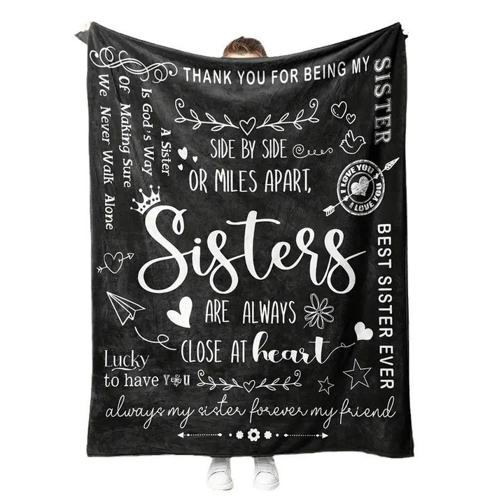 Inspirational Sister-Themed Fleece Blanket