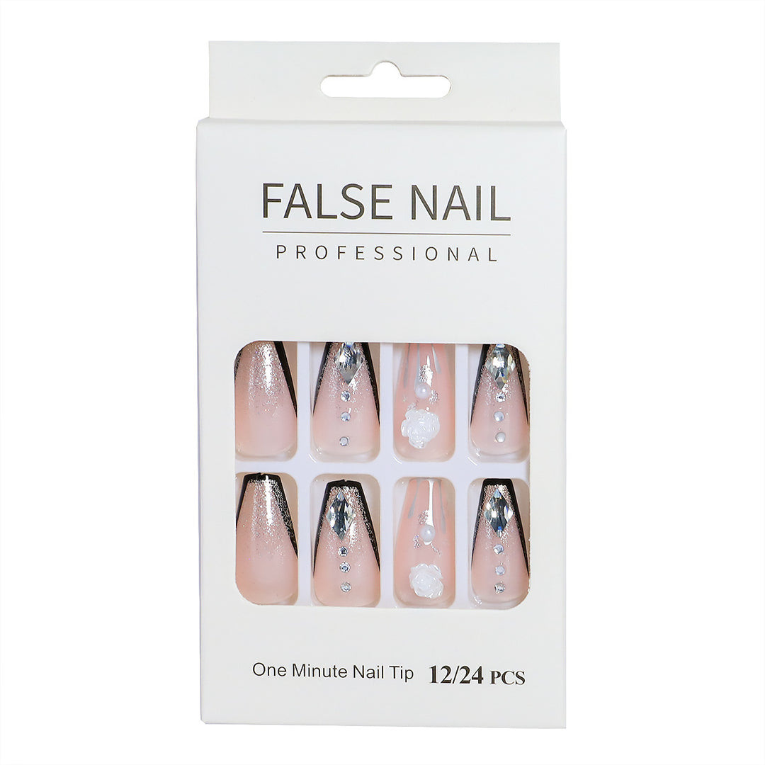 Decorative Press-On Nail Set with 3D Accents Stornfield