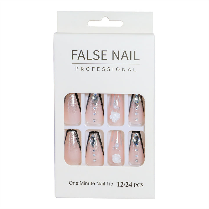 Decorative Press-On Nail Set with 3D Accents Stornfield
