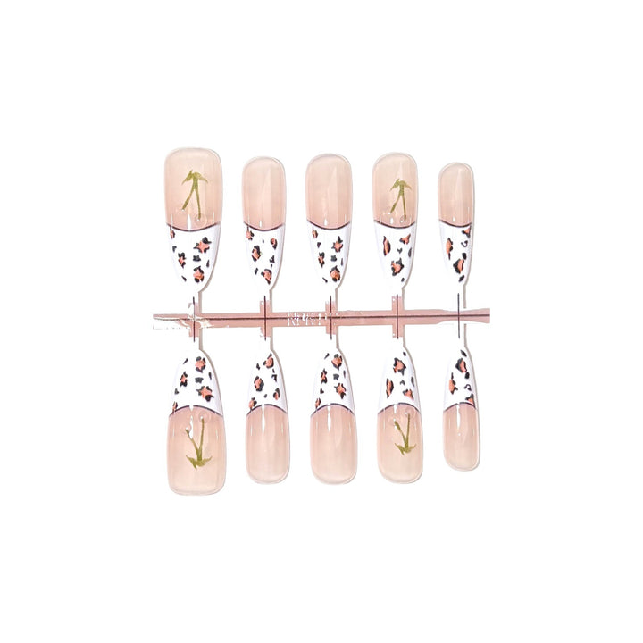 Decorative Press-On Nail Art Set with Unique Patterned Design