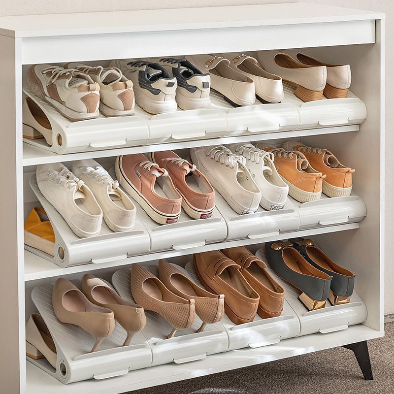 modular stackable space-saving shoe organizer trays Stornfield