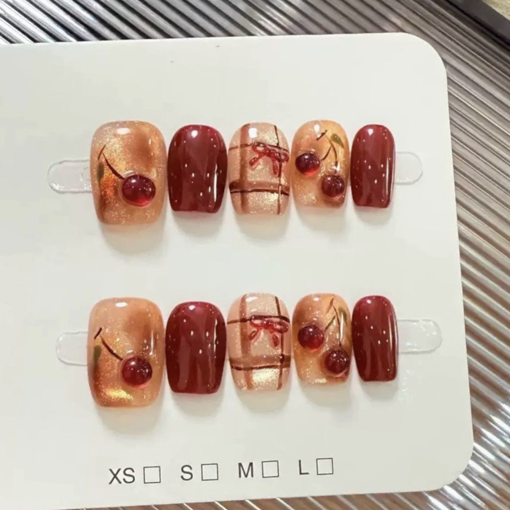 Artistic Glossy Press-On Nail Set