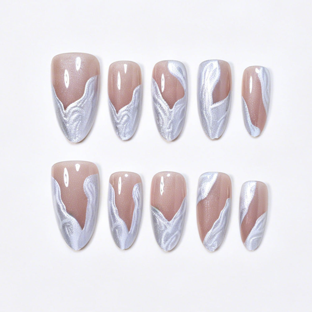Premium Marble Design Press-On Nail Set Stornfield
