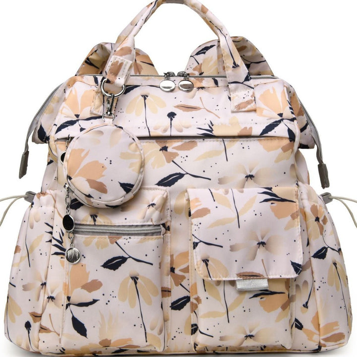 Multi-Pocket Floral Design Backpack Stornfield