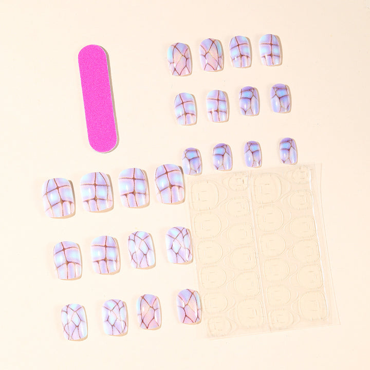 Iridescent Geometric Nail Art Extensions Stornfield