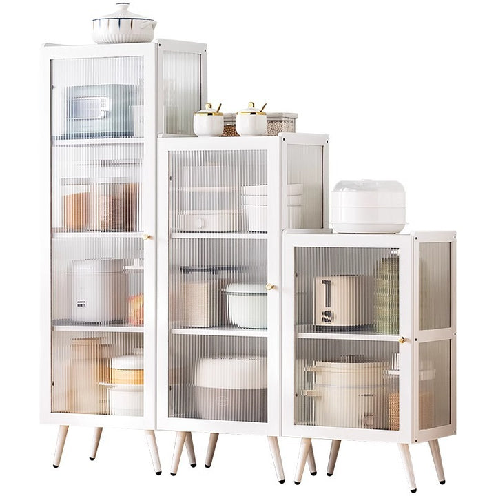 Display case with transparent glass door and multiple storage compartments Stornfield