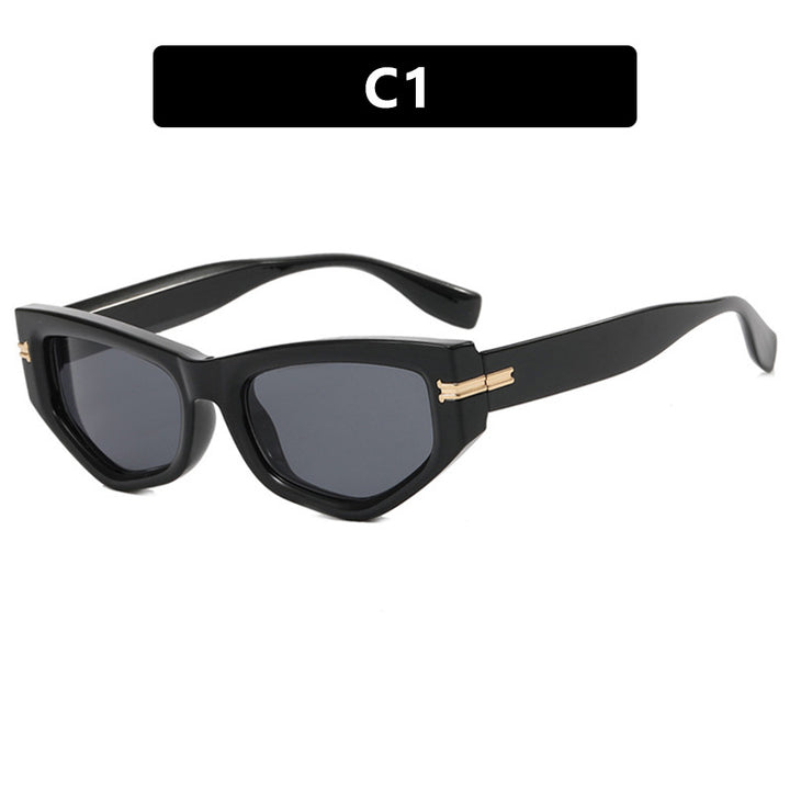 Ladies geometric sunglasses with curved frame and protective UV filter Stornfield