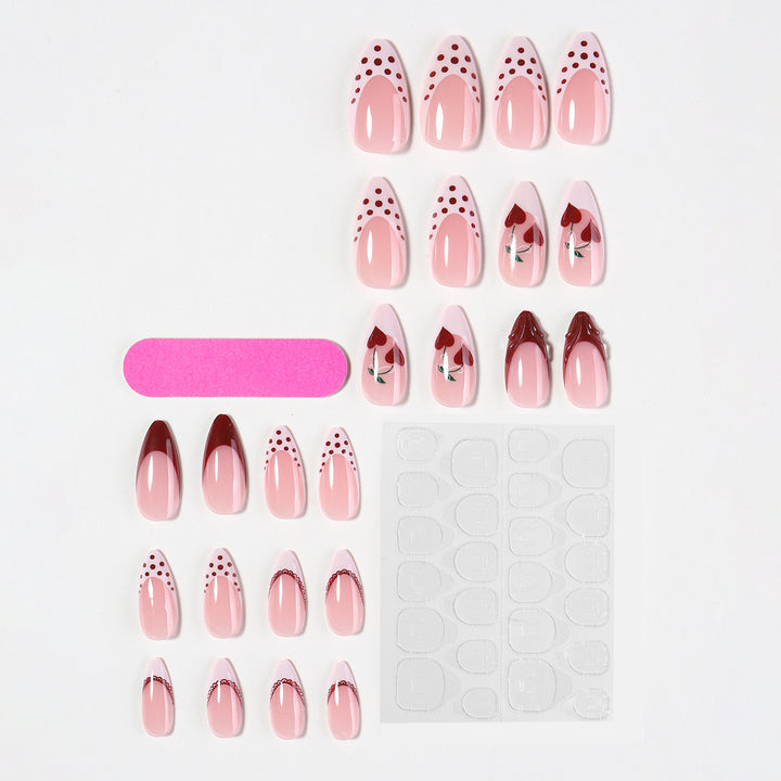 Creative nail art set with romantic heart design and playful accents Stornfield