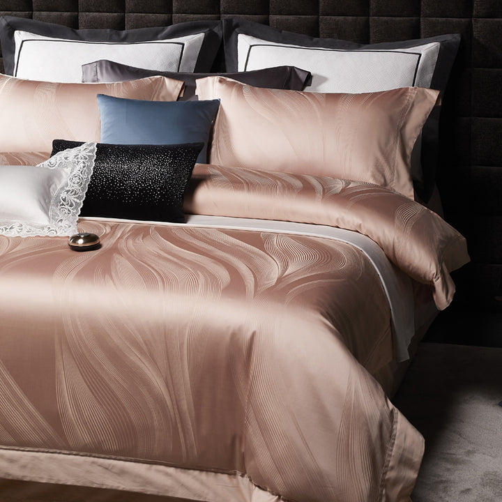 Luxury Jacquard Wave-Textured Duvet Cover Set