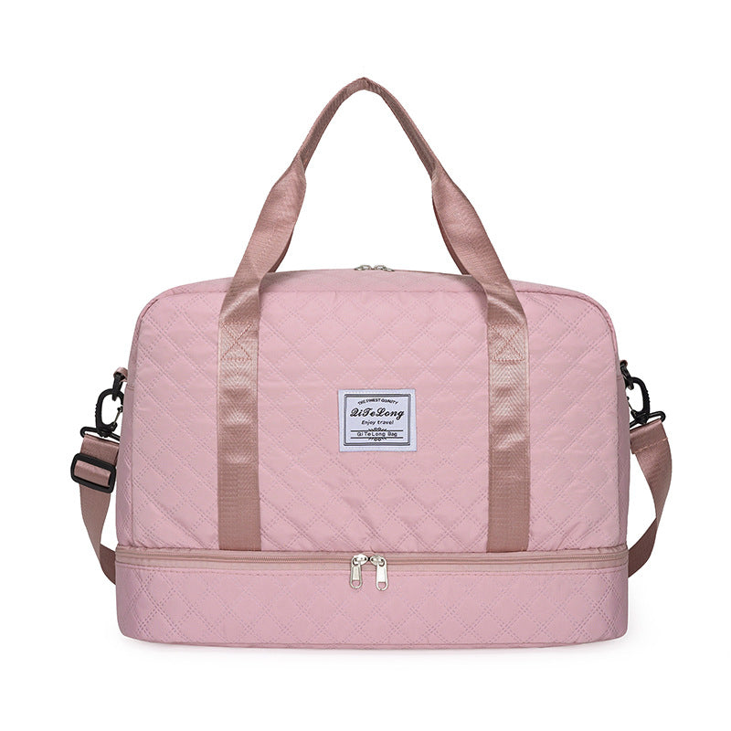 Quilted Multi-Compartment Travel Tote