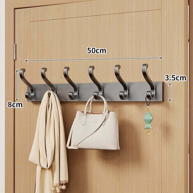 Over-Door Curved Hook Rack for Coats Bags and Scarves