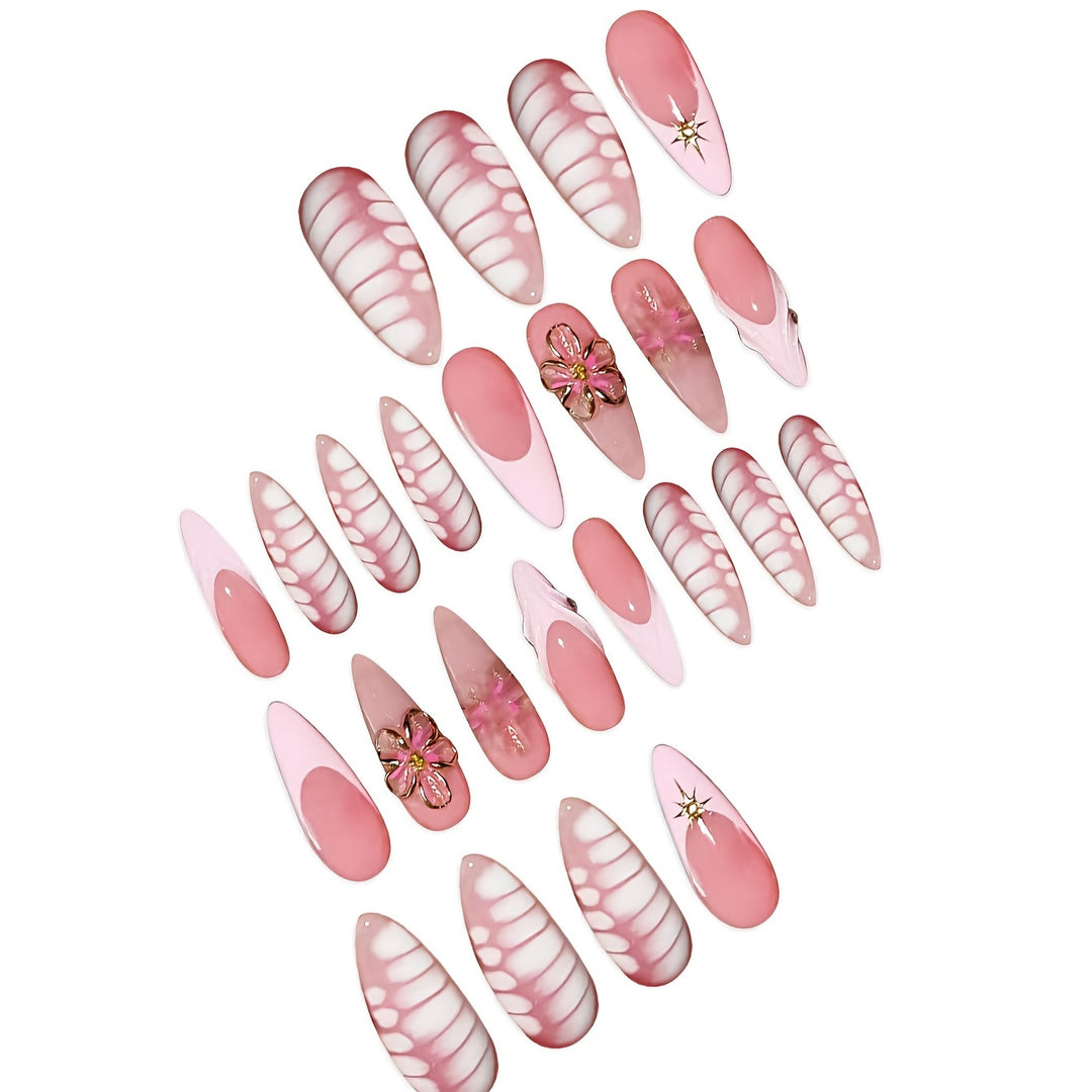 Decorative Floral Art Press-On Nails Stornfield