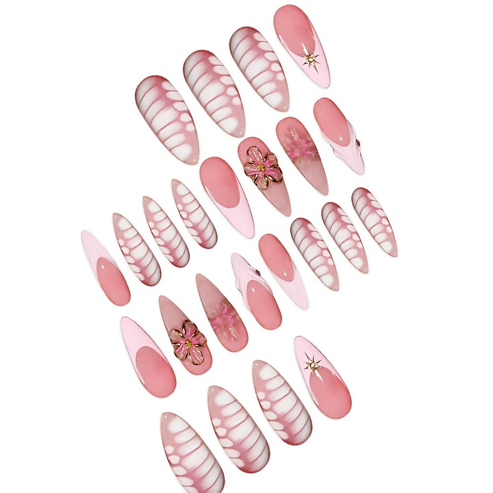 Decorative Floral Art Press-On Nails Stornfield