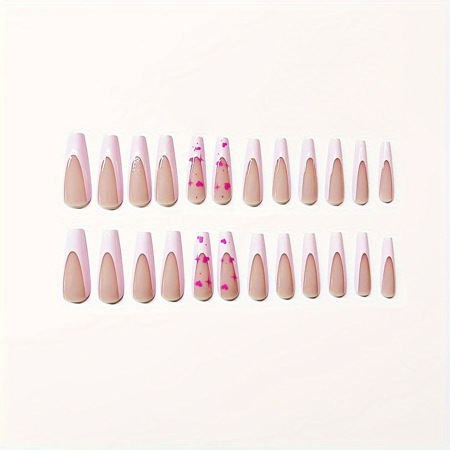 Decorative Heart-Themed Press-On Nail Art Stornfield