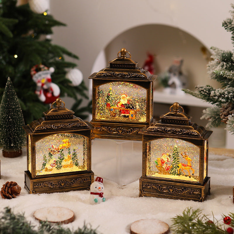 Nostalgic Christmas lantern with moving snowfall scene Stornfield