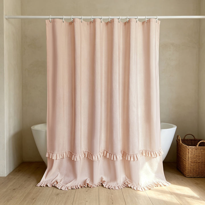 Elegant Ruffled Shower Curtain Stornfield