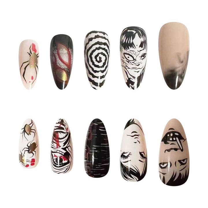 Creative horror design artificial nails Stornfield