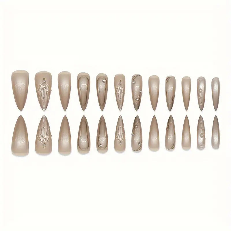 Premium Sculpted Press-On Nail Art Stornfield