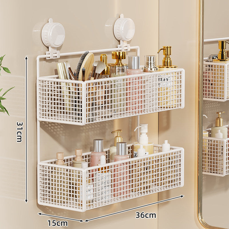 Suction-Mount Vertical Mesh Cosmetic & Toiletry Organizer