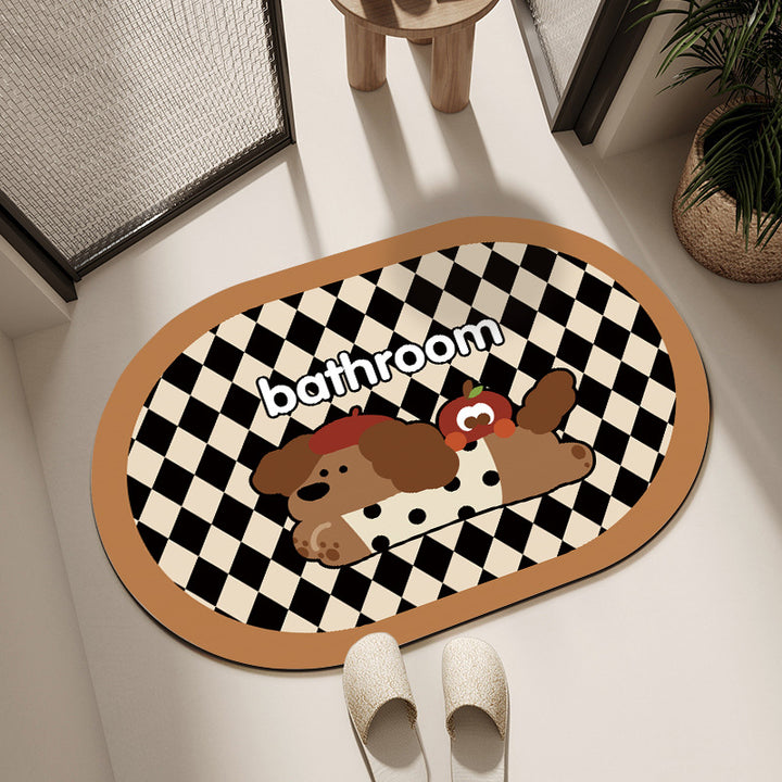 Cute Cartoon Dog Bath Mat Stornfield