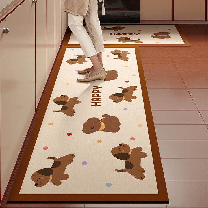 Cartoon-Themed Kitchen Runner Mat